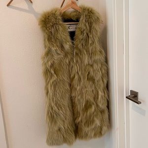 Genuine Fox fur vest (size S) green
